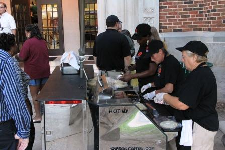 The Keystone staff prepares street tacos with a spicy slaw in their food truck at Open House on September 6. The staff wanted to provide parents with a tasting of a typical product that would be served to students. The tacos were well-received.

I would like to know the recipe, said junior Saibra Journey.