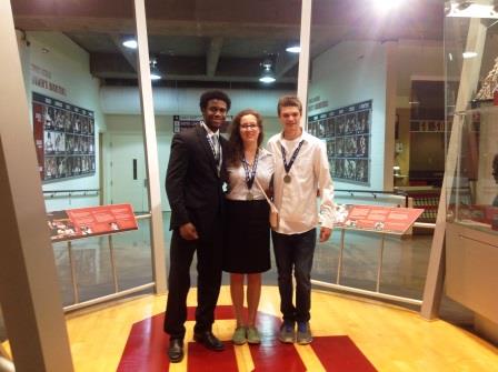 HCP Speech and Debates State Finalists: (from left to right) Garrett Eakers, Jorja Rose, and James Williams.