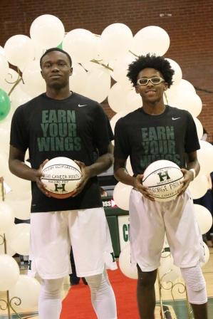 Anselm and George receive awards for reaching 1,000 career points.