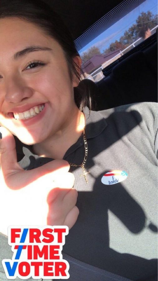 Senior Elia Sanchez after voting for the first time in the 2018 Midterms 