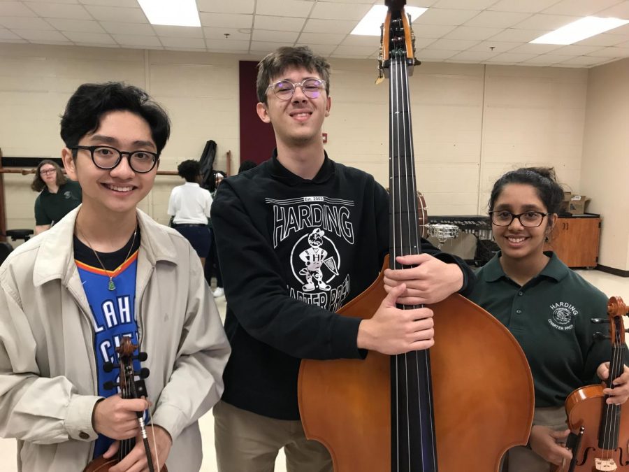 Seniors+Victor+Nguyen+and+Jackson+Burnette+and+freshman+Poojita+Sitaraman+earned+spots+in+the+prestigious+North+Central+Honor+Orchestra+in+early+October.+The+trio+will+perform+with+students+from+schools+all+over+the+central+Oklahoma+region+for+a+clinic+and+concert+at+Oklahoma+City+University.