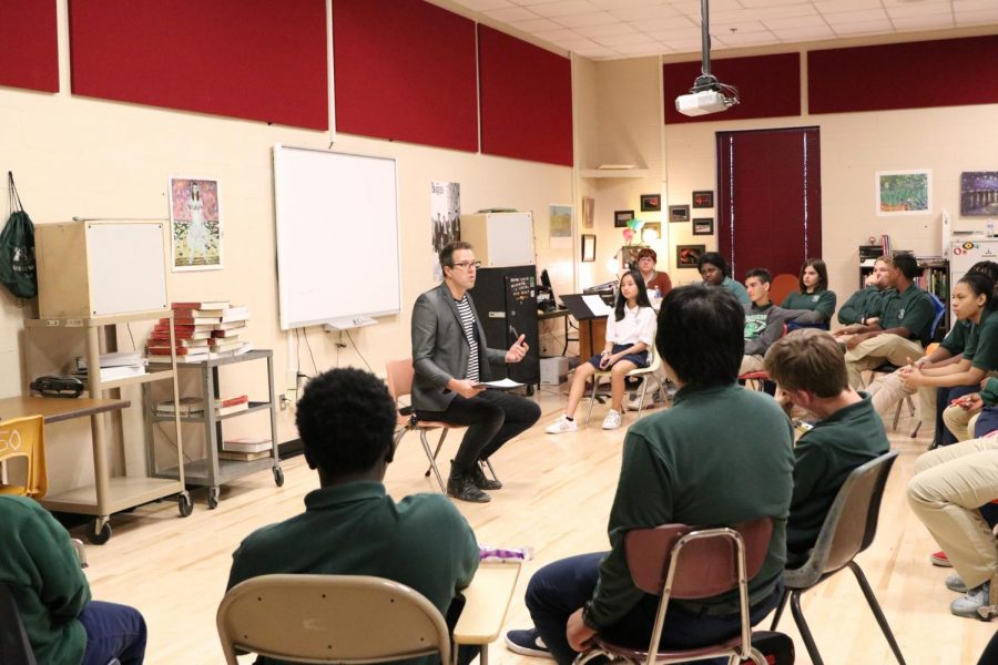 Students listen to a guest during the career day in 2019. (File Photo)