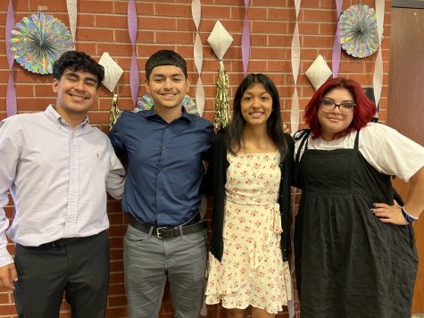 Israel Ibañez, Danny De Leon, Dahlia Hernandez, and Pao Zapata at the Latinos Without Borders Fall Camp Banquet at the University of Oklahoma.