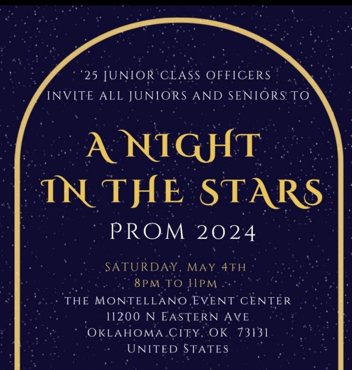 Students are preparing for a Night Under the Stars at the Montellano on May 4.