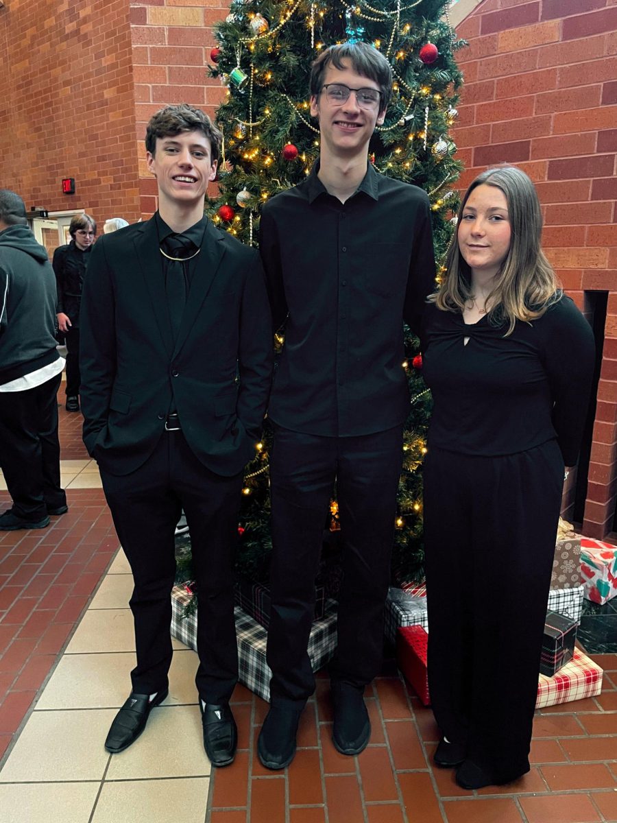 Sophomore Samuel Carr, senior Lucas Helm and junior Harper Ruhl participated in the CODA Regional Symphonic Band in January under the direction of Charles Bartrug.
