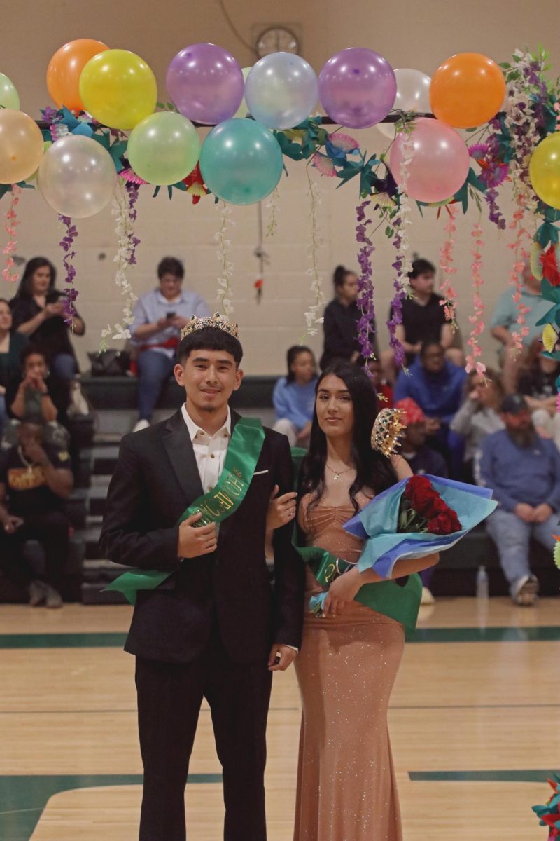 Seniors Sebastian Silva and Estefania de Luera were named the Homecoming King and Queen at the game against Harding Fine Arts.